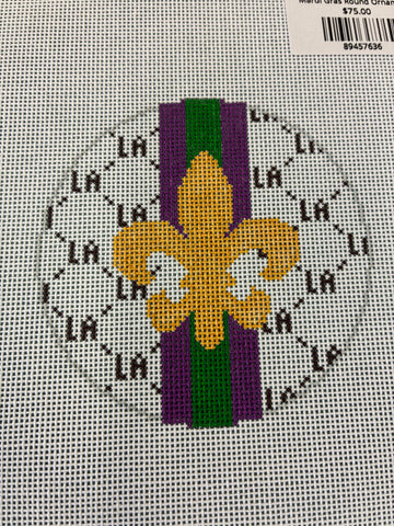 Mardi Gras Round Ornament