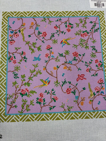 Chinoiserie Needlepoint Scarf