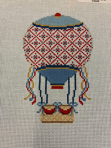 Patriotic Hot Air Balloon 18 mesh Needlepoint Canvas