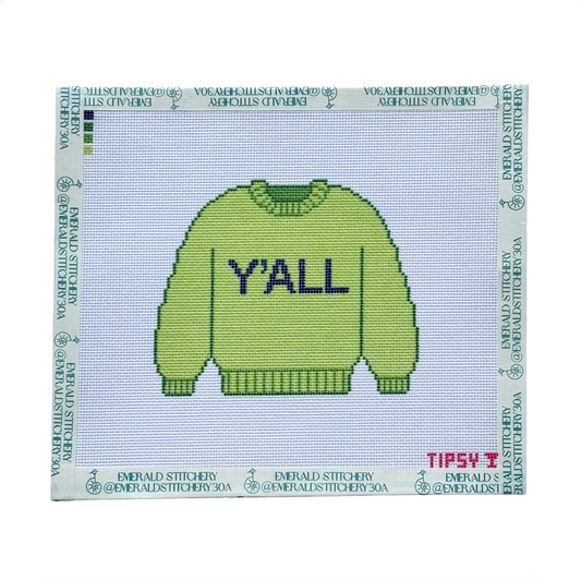 Y'ALL Sweater Needlepoint Canvas